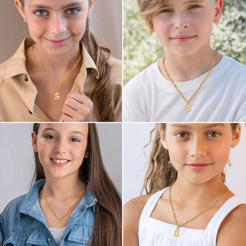 FOCALOOK Clavicle Chain Women's Men's Necklace Letter A to Z