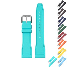 Quick Release Rubber Band For IWC Pilot Watches, Replacement Rubber Straps For Pilot Watches - Multiple Colors (21mm, Turquoise)