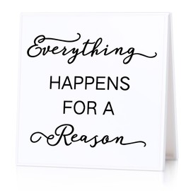 Inspirational Decor Motivational Quote Desk Signs Everything Happens For a Reason Lettering Art Plaque Inspirational Gifts for Coworkers Office Home Table Shelf Decor