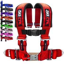 50 Caliber Racing Red 4 Point Harness with 2" Straps for Cars, Trucks, UTV and Off Road Vehicles [6008A5]