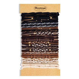 Bouiexye Boho Hair Accessories - 24PCS Hair Tie Bracelets for Women, No Damage for Thick, Thin, Medium, and Long Hair Ponytails