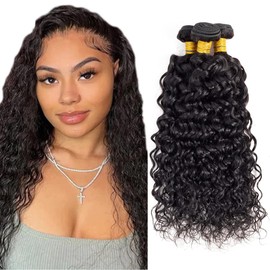 Water Wave Bundles Natural Black Human Hair Bundles Grade 8A Brazilian Remy Hair Weaves Extensions For Women 8 10 12 Inch