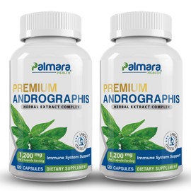 Palmara Health Premium Andrographis Paniculata Extract 2 Pack - 1,200mg (100mg Andrographolides) per Serving, Non-GMO, Vegan, Gluten Free