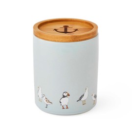 Cooksmart Stoneware Airtight Storage Jars | Storage Jars & Canisters Perfect For Pasta Storage & Rice Storage | Storage Jars With Lids For All Type Of Foods - Coastal Birds