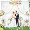 White Satin Backdrop Curtains 2 Panels - Glitter Photo Drapes