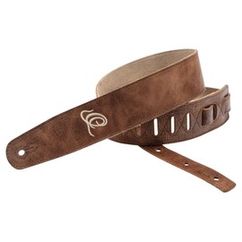 Ortega Guitars Guitar Strap Length Adjustable - Acoustic Guitar / Bass, Electric Guitar, Electric Bass - Suede Series - Suede / Cognac (OSSU-40)