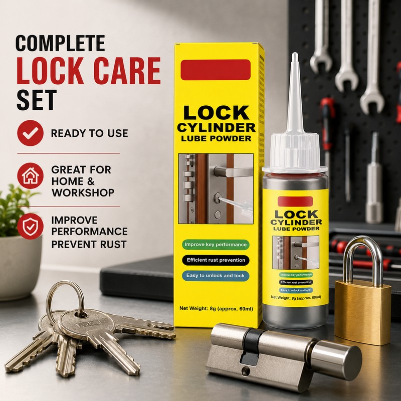 Dry Graphite Lock Lubricant Powder for Keyholes – Smooth Operation