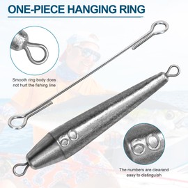 THKFISH Fishing Weights，Inline Trolling Sinkers Fishing Weights Sinkers Double Ringed One Piece Wire Lead Fishing Weights,Torpedo Sinkers Saltwater Freshwater 1oz-3.5oz
