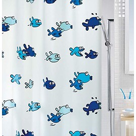Spirella PEVA Shower Curtain Hugo Blue 180x200cm