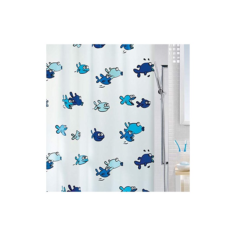 Spirella PEVA Shower Curtain Hugo Blue 180x200cm