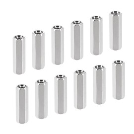 YOKIVE Pack of 50 M3 Spacers, Brass Hexagonal PCB Spacer Nuts, Keep Height Consistent, Perfect for Motherboard, Circuit, Board, Electronics (Silver Tone 15 mm)