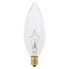 Satco S3282 120V Candelabra Base 25-Watt B9.5 Light Bulb, Clear