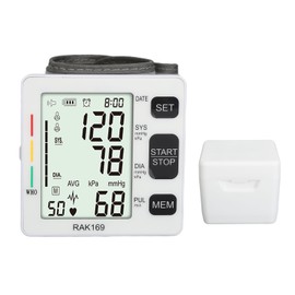 Blood Pressure Wrist Cuff Monitor for Home Use Large LCD Display 198 Sets Records Broadcast Results Digital Sphygmomanometer