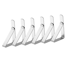 TOMVAES 6 Pack Table Cloth Clips, Adjustable Tablecloth Clamps, Stainless Steel Table Holders Metal Table Cover Clamp at Home Dinning Picnic Wedding Party, Fits Up to 1.5-4.5cm Thick Tables