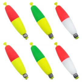 FINBe Fishing Bobbers Weighted Fishing Buoy EVA Foam Spring Fishing Cork Latch Type Hook Float 3.8 "* 0.82" for Trout Fishing Bass Omnivorous Freshwater Fish Bluegill Sunfish Trout 6PCS