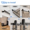 CCJH 6.6FT Single Sliding Barn Door Hardware Kit Black Basic