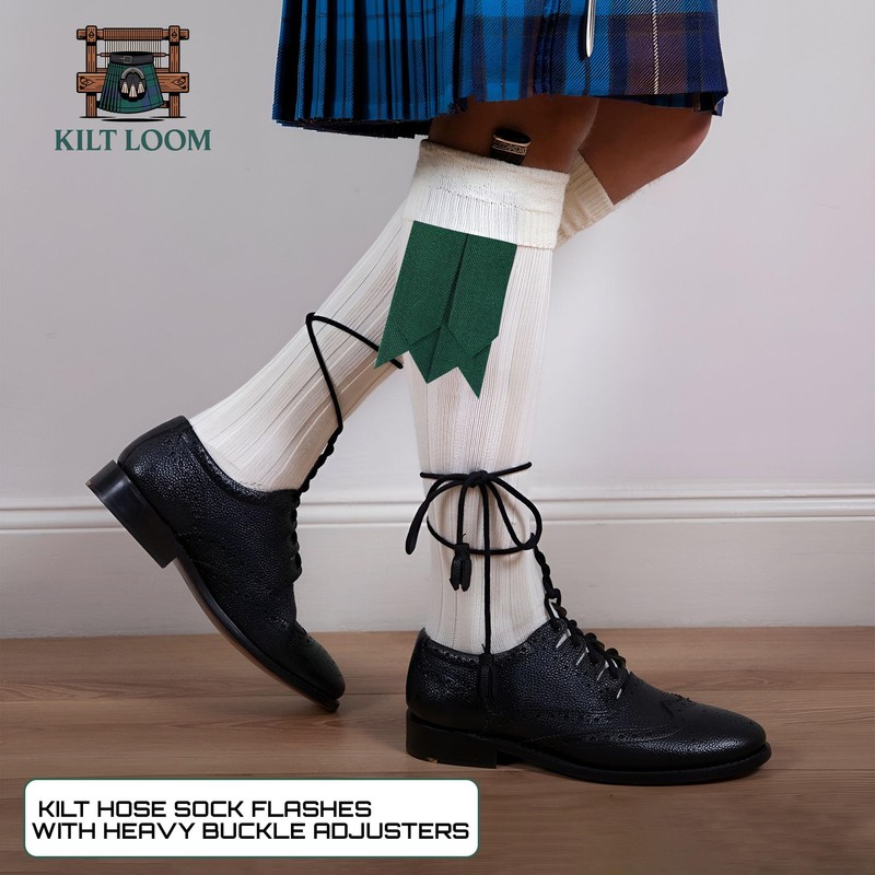 Men’s Kilt Flashes with Adjustable Buckle – Plain & Tartan