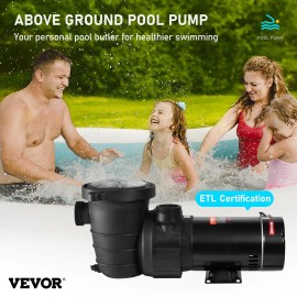 1.5HP 115V 1100W Single Speed Swimming Pool Pump Powerful Ground and Pool Pumps with Strainer Filter Basket 5280Default: Default