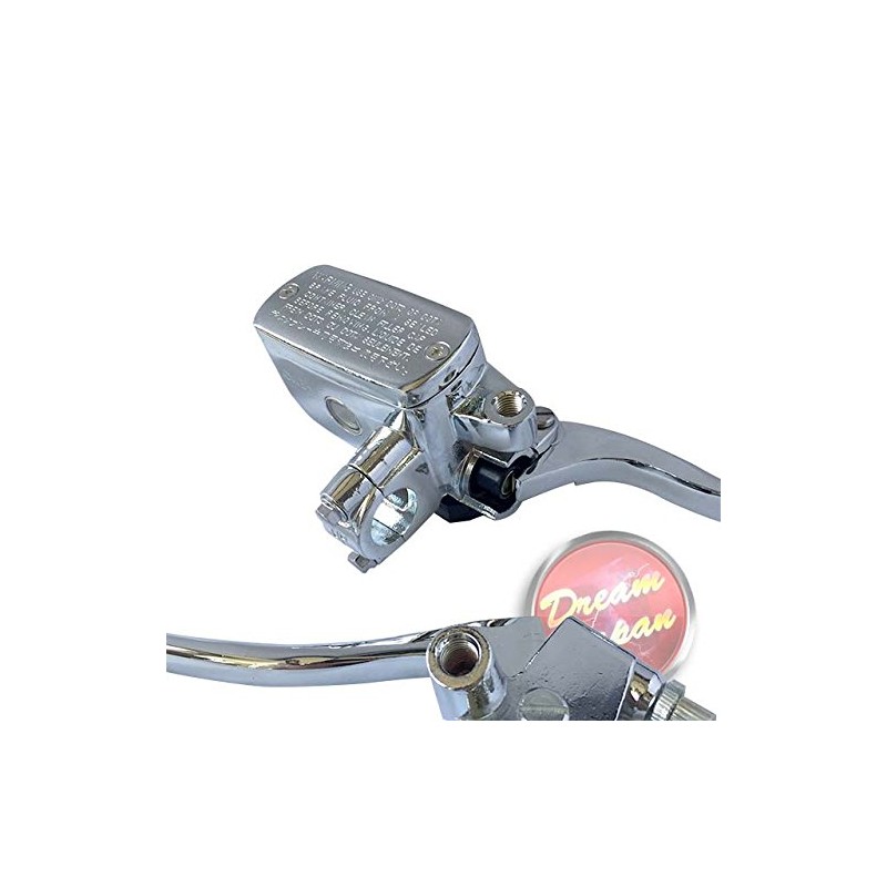 Motorcycle Brake Clutch Lever Master Cylinder Set Plated for 0.9