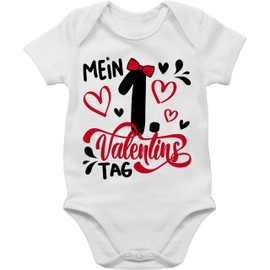 Shirtracer - Bodysuit Boy Girl - Partner - My 1st Valentine's Day - First Valentine's Day Baby Gift Valentines Day, 1 White, 0-3 months