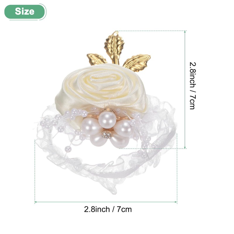 M METERXITY 1-Pack Wrist Corsage Bracelet, Artificial Flower Wristlet for