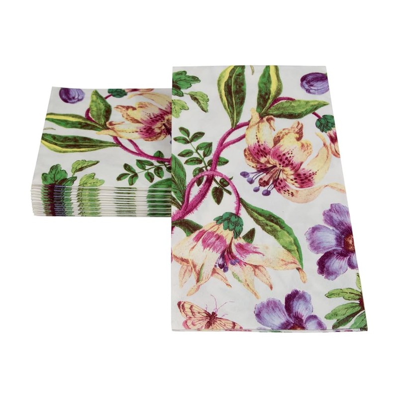 Porcelain Blooms Ivory Guest Towel Napkins - 15 Per Package