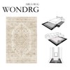 WondRg 8x10 Beige Washable Neutral Area Rug Living Room