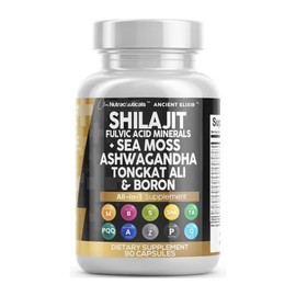 Clean Nutra Shilajit Fulvic Mineral Supplement with Sea Moss For Optimal Health & Wellness Fitness Healthcare Vitamin Capsules Clean Nutra:_3 Bottles
