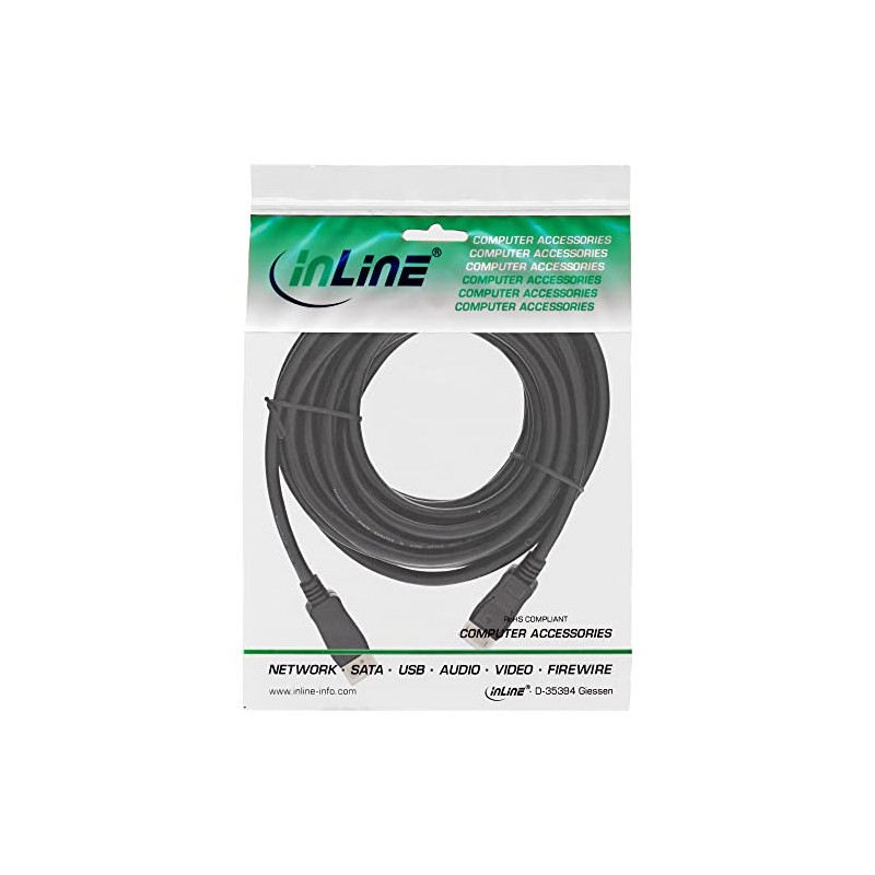 InLine® 10m Gold Plated Contacts Display Port Cable - Black