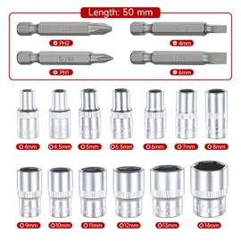 TOMMARS 130PCS Mini Ratchet Set,1/4 Inch Socket Ratchet Wrench Set
