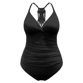 Firpearl - Traje de baño de una Pieza para Mujer con diseño de macramé
