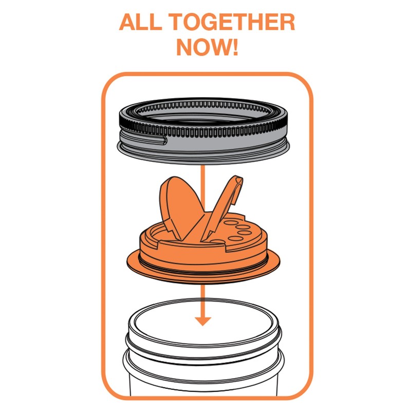 Jarware Spice Lids for Regular Mouth Mason Jars, Set of