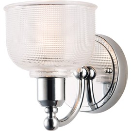 Maxim 11321CLPC Hollow Prismatic Glass Wall Sconce, 1-Light 60 Watt, 8"H x 6"W, Polished Chrome