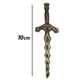 Kilt Pins Large Safety Pins 64 mm (Pack of 10) Heavy Duty Rubber Cloth Pins (Celtic Sword Thistle Hilt), 4 Inch, Brass