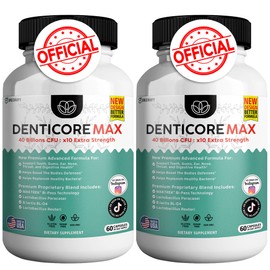DentiCore Max for Gums and Teeth Health - 40 Billion CFU Advanced Oral Probiotics, Fresh Breath Support - 60 Capsules (2 Pack)