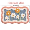 Boriad Non-Slip Flower Bath Rug Soft 20×32,Microfiber Floral Bathroom Mat
