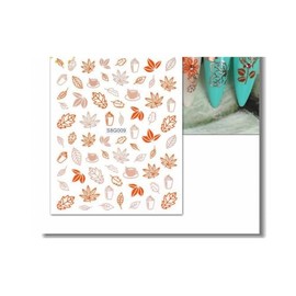 Leaves Nail Sticker Maple Nail Decals S8G009 Nail Wraps Art Stickers Manicure Supplies for Women for Home Nails Full Long Lasting Easy Apply and Remove