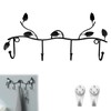 Coat Rack Black Metal Leaves Wall Coat Rack Hallway Wall