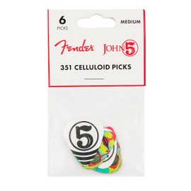 Fender John 5 Celluloid Guitar Picks, 351 Shape, 6-pack