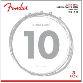 Fender 250R 3 Pack Nickel Plated Steel Electric Guitar Strings - Regular