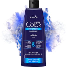 Joanna Ultra Colour - Blue Colour Conditioner for Blondes and Light Hair - Platinum Grey Colour - Hair Care - Eliminates Yellow Tint in Grey/Blonde Bleached Hair - 150 ml