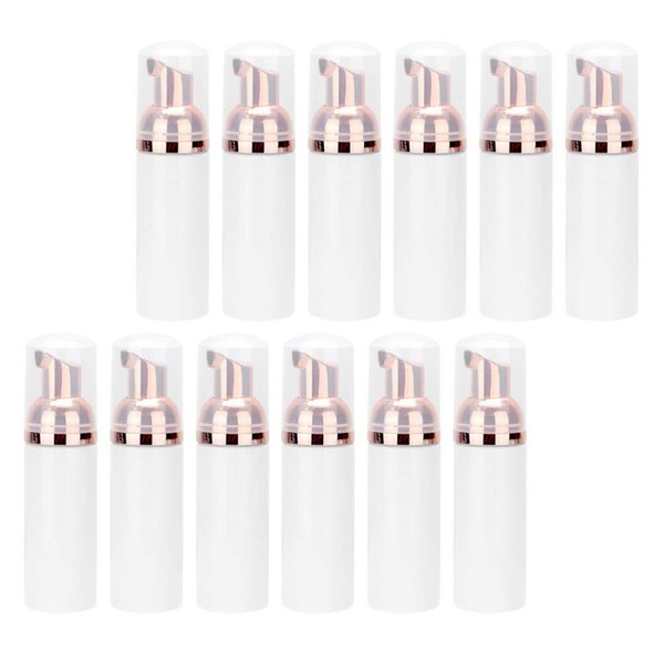 Lurrose 12Pcs Foam Bottle with Pump Empty Travel Foaming Dispensers Portable Facial Cleanser Foaming Bottles for Shampoo Body Wash 30ml Rose Gold