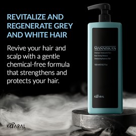 Kaaral Människan Black Toning Shampoo, 1000ml - Revitalizing Shampoo for Grey and White Hair with Black Carbon and Blackberry Vinegar