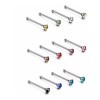 Steel 40 Piercing Nariz Nostril Piedra Colores Acero Quirurgico