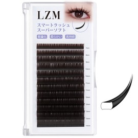 LZM Flat Rush Matsueku Beauty Shop Dedicated Soft and Lightweight D Curl Thickness 0.006 inch (0.15 mm) Length 0.3 - 0.5 inches (7 - 14 mm) (Brown-3)