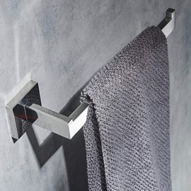 Beelee Towel Rail Polished Chrome Towel Bar Towel Ring Wall Mounted SUS 304Stainless Steel Open Arm Single Bar BA19905C