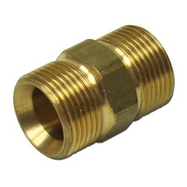 Double Nipple M22 x 1.5 Male Brass Hose Connector Adapter Coupling for Pressure Washers