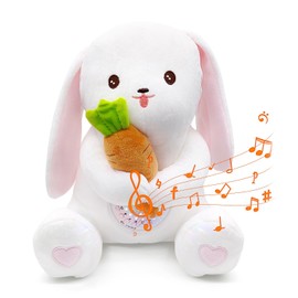 APUNOL Baby Sleep Soother, White Noise Sound Machine Projector Night Light, 18 Soothing Sounds, Crying Detection Sensor, Rechargeable Children Gift Toy Rabbit