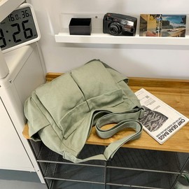 Cute Canvas Tote Bag for School/Work/Travel, Large Crossbody Messenger Bag Laptop Shoulder Bag