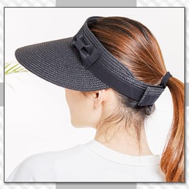 Chrome Crane CB144 Women's Visor Sun Visor, Straw Wide, Brim Length Hat, Hat, Stylish, beige